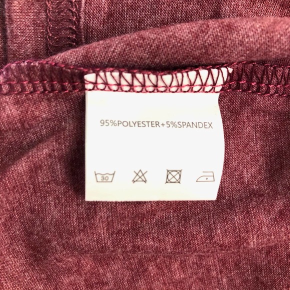 Locryz Long Sleeve Raglan Merry Christmas Y'all T-Shirt Maroon Gray Medium - Picture 4 of 4